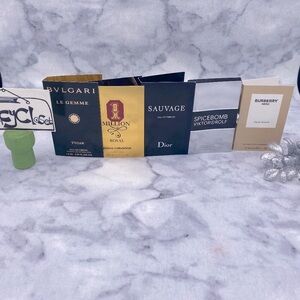 Lot of 5 Bvlgari,Paco Rabanne,Dior,Viktor&Rolf,Burberry,Sample Spray-5pc-NEW